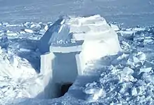 An unfinished igloo, an Inuit winter dwelling