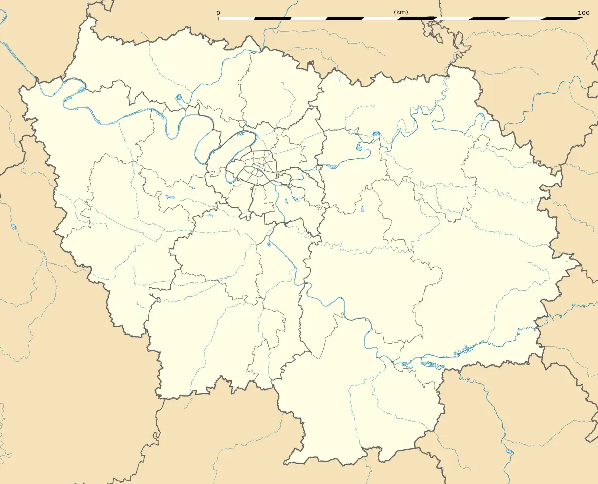 map of Île-de-France with markers on each site of CEA Paris-Saclay