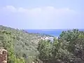 The view of Plane Island from Cape Farina's mountains to the west