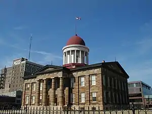 Image 40The Old State Capitol in Springfield. Designed by John F. Rague in a Greek Revival style and completed in 1840, the building housed the Illinois General Assembly until 1876. Photo credit: Agriculture (from Portal:Illinois/Selected picture)