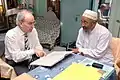 Renowned Isma'ili Scholar Dr. Farhad Daftary meets Saiyedna saheb on 26 Oct 2007 at Devdi Mubaarak, Alavi Library, the then Mazoon al-Mutlaq