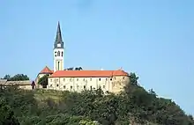 View at the church and Franciscan monastery