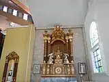 The cathedral's tabernacle at the altar's left side