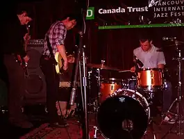 Ryan Flowers, Andrew Lee and Steve Watts at the Media Club in Vancouver in June 2009.