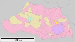 Location of Ina in Saitama Prefecture