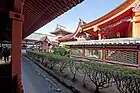 From left to right, the rōmon, the haiden, and the honden