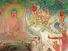 Fresco in the modern Mulagandha Kuty Vihara, by Japanese artist Kosetsu Nosu