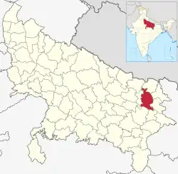 Location of Gorakhpur district in Uttar Pradesh