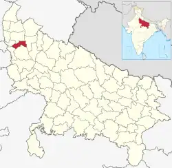 Location of Hapur district in Uttar Pradesh