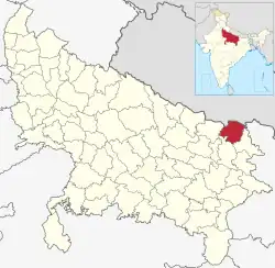 Location of Maharajganj district in Uttar Pradesh