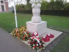 "India in Flanders Field, 2011." Ypres, Belgium.  Standing 1.8 metres (5.9 ft) tall, the memorial introduces many visitors to the 130,000 lives lost by Indian Expeditionary Force in this region in the First World War.