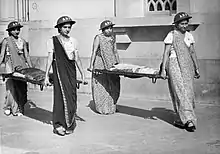 Indian women training for Air Raid Precautions (ARP) duties in Bombay, 1942