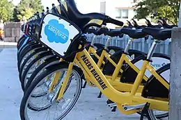 A docking station in Broad Ripple Village along the Monon Trail