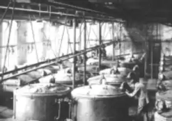 A synthetic indigo dye factory in Germany in 1890.