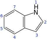 Skeletal formula with numbering scheme