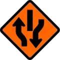 Traffic divided (two-way)