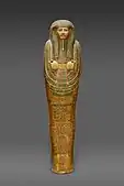 Inner coffin of Amenemopet; 975–909 BC; painted wood & gesso; length: 195 cm (77 in); Metropolitan Museum of Art