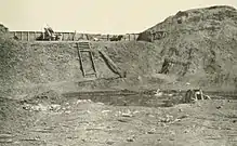 cropped Interior view of the northeast angle Showing the site of the reserve powder magazine that exploded;