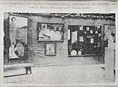 Installation shot of the Matisse room, 1913 Armory Show, published in the New York Tribune (p. 7), February 17, 1913. From the left: Le Luxe II, 1907–08, Statens Museum for Kunst, Copenhagen; "Blue Nude (Souvenir de Biskra)", 1907, Baltimore Museum of Art; L'Atelier Rouge, 1911, Museum of Modern Art, New York City