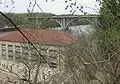 A view from the south side, with the powerhouse of the Ford Dam in the foreground.