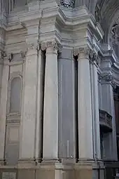 Baroque Ionic columns in the Santi Luca e Martina, Rome, by Pietro da Cortona, 1634-1669