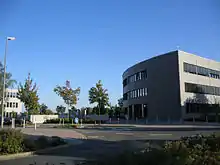 Main building and surrounding campus.