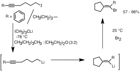 A sample stereoselective intramolecular carbolithiation reaction