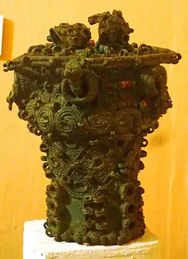 Intricate bronze ceremonial pot; 9th century; Nigerian National Museum