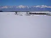 The Irkut River, with Eastern Sayan Mountains in the background