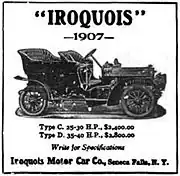 1907 Iroquois Motor Car advertisement