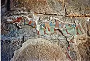 Painting on plaster on the wall of the mastaba of Isesi-ankh.