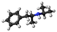 Ball-and-stick model of the isopropylamphetamine molecule