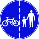 Segregated pedestrian and cycle path