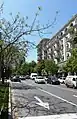 Oncoming traffic at intersection with Husu Hajiyev Street