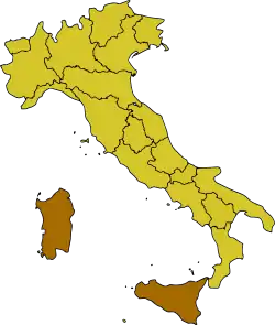 Location of Insular Italy