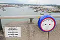 Samaritans notice and intercom on top of the Itchen Bridge