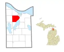 Location within Cheboygan County