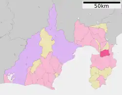 Location of Izunokuni in Shizuoka Prefecture