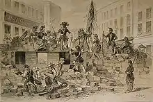 Street barricade 26 May 1848, Vienna