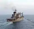 USS Antietam coming alongside JS Hamana for refueling 18 December 2001.