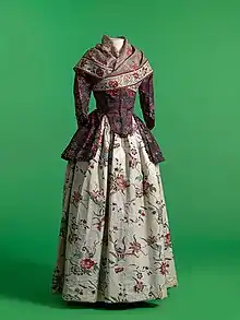 Dress c. 1770–1800, chintz and printed cotton