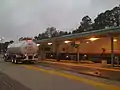 The southbound Silver Star's two GE P42DC locomotives are being refueled by a fuel truck in March 2011.