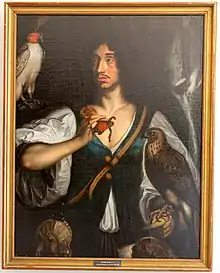 Frederick, Landgrave of Hesse-Eschwege as a falconer (before 1655); located at the Jagdschloss Grunewald