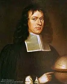 James Gregory, discoverer of the infinite series and designer of the first practical reflecting telescope, the Gregorian telescope.