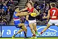 James Harmes fends off Luke Dahlhaus