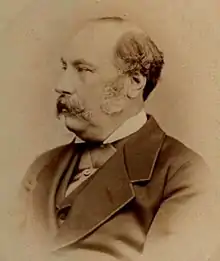 Sepia portrait photograph of an older gentleman circa 1880