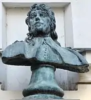 Bust of Václav Hollar, bronze, Soukenická, Prague