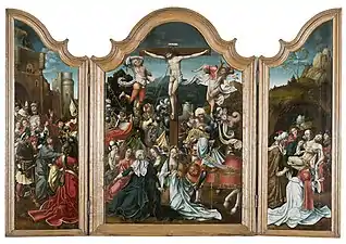 Jan van Dornicke (1470–1527). The Crucifixion Triptych, c. 1517.