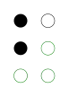 ⠃ (braille pattern dots-12) 