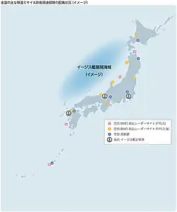 Initial locations of major JSDF BMD installations (2020)